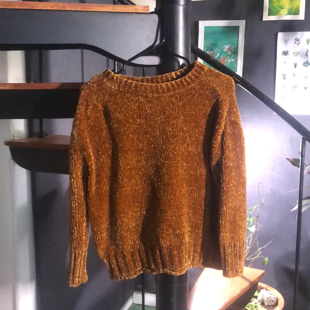 Chenille Style Golden Brown Sweater